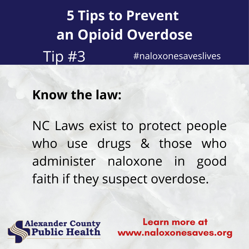 Tip #3 to Prevent Opioid Overdose